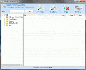 Smart NTFS Recovery - Återskapa Raderade Filer